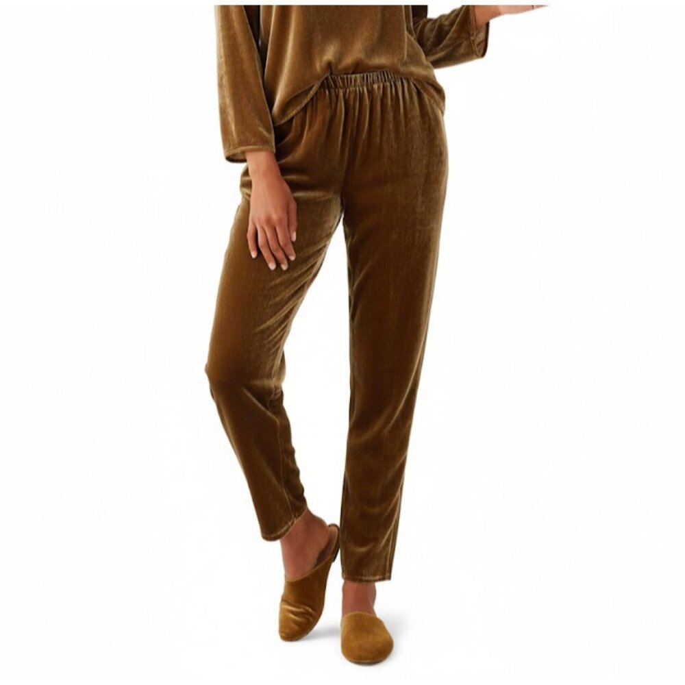 NWT Eileen Fisher Tapered Ankle in Hazel Velvet Pleated Pull-on Pants XL